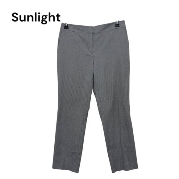 Ann Taylor Factory Womens Black Houndstooth Business Casual Dress Pants Size 6 - Picture 1 of 10